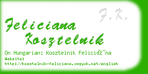 feliciana kosztelnik business card